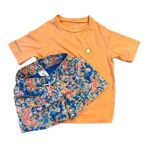 Kids Swimsuit Set - Art Class Short Sleeve Top + Shorts, Size 5/6, Great Cond.